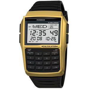 Reloj con esfera Digital luminosa impermeable multifuncional Retro elegante para hombre, calculadora, número de teléfono, libro, banda de plástico de aleación - Product Image 5