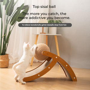 Nieuw Binnen R-Vormige Slijtvaste Slijppaw Speelgoed Krasplank Houten Kat Krabber Bal Kat Bomen & <span class=keywords><strong>Scratcher</strong></span> - Product Image 3