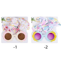 3 Pcs/Set Sweet Summer Floral Watermelon Printed Girls Hair Bows Clips avec Gradient Color Kids Sunglasses Beach Accessories