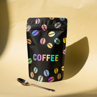Prix d'usine, logo personnalisé, sachet stand-up avec fermeture éclair, sacs à fond plat, emballage alimentaire, sachet pour haricots, sac à café