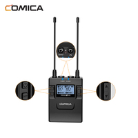 COMICA CVM-WM300II(A) Système de microphone Lavalier sans fil rechargeable UHF à 96 canaux en alliage de zinc (portée de 394 pieds)(2TX + 1RX)