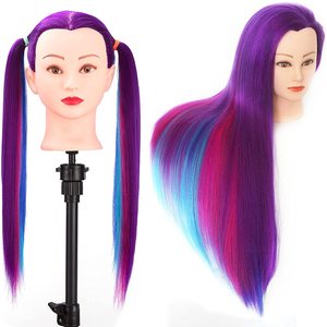 Synthetic Fiber Hair Mannequin <strong>Head</strong> 24inch Female Cosmetology Training Doll <strong>Head</strong> for Hairdressing <strong>Styling</strong> Practice with Stand - Product Image 6