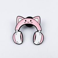 Ensemble de badges en émail souple personnalisés avec oreilles de chat mignonnes, badges pour console de jeu, clavier et casque