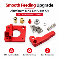 Kit d'extrudeur à engrenage unique MK8 en aluminium rouge, pièces d'imprimante 3D avec ressort de tension et bloc d'alimentation Bowden pour les séries Ender 3 CR10