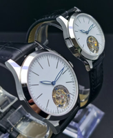 Hochwertige Herren Rad uhren drehen Edelstahl Pfau Uhrwerk China Möwe Tourbillon Uhr