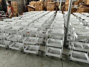 Estante de almacenamiento de acero plegable de instalación gratuita, carro pequeño para cocina y <span class=keywords><strong>organizador</strong></span> doméstico, soporte para espacio de armario - Product Image 6