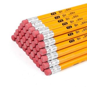 Lot de 144 crayons jaunes hexagonaux avec gomme – Fournitures scolaires essentielles pour les examens - Product Image 2
