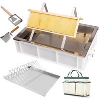 Plateau de découpe de miel profond en acier inoxydable pour apiculteurs, ensemble de 3 pièces avec boîte de rangement et seau de transfert de miel