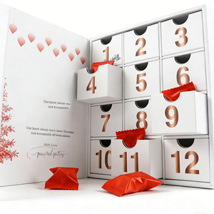 Calendario <span class=keywords><strong>de</strong></span> Adviento Navideño Ecológico <span class=keywords><strong>de</strong></span> Lujo Personalizado, Juego <span class=keywords><strong>de</strong></span> Regalo con Cierre Magnético y Asa, Cajas Rígidas Reutilizables con Acabado Mate - Product Image 3