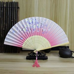 Éventail Yixiao 21 cm à motif personnalisé, style chinois, fleurs et papillons, en bambou écologique, cadeau d'affaires, avec nervure perforée à motif floral - Product Image 2