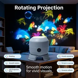 Proyector LED Giratorio Dinámico Recargable, Luz <span class=keywords><strong>de</strong></span> Ambiente con Brillo Ajustable y Rotación <span class=keywords><strong>de</strong></span> 360°, Decoración para Dormitorio - Product Image 3
