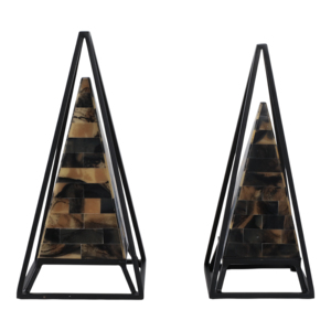 Sculture Decorative a Forma di Piramide in Ferro e Resina per Soggiorno, Ufficio, Bagno, Scaffale e Tavolino da Caffè - Product Image 3