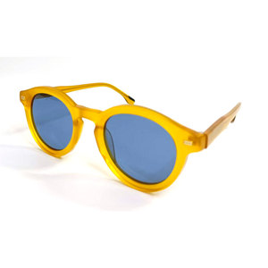 Yellow Acetate Round Sunglasses Polarized TAC Lenses UV400 Unisex Full Rim <b>Eyewear</b> for Outdoor Wear - Product Image 4