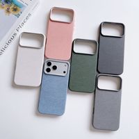 Étui de luxe en PU à texture laine et lin compatible avec iPhone 18 17 Pro Max, coque magnétique couleur unie à protection intégrale