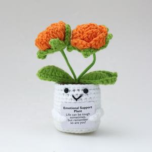 Maceta <span class=keywords><strong>de</strong></span> Flores Tejida a <span class=keywords><strong>Crochet</strong></span> Hecha a Mano, Artesanía Textil, Rosa, No Me Olvides, Lirio <span class=keywords><strong>de</strong></span> los Valles, Maceta Blanca, Decoración <span class=keywords><strong>para</strong></span> el Hogar, Regalo, Venta al por Mayor - Product Image 4
