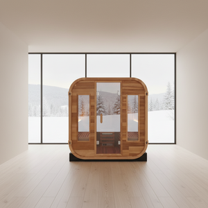 Sauna extérieur traditionnel pour 4 personnes, poêle 6 kW, sauna carré en cèdre rouge, générateur <span class=keywords><strong>de</strong></span> vapeur infrarouge lointain, avec panneau <span class=keywords><strong>de</strong></span> commande - Product Image 1