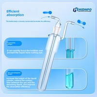 Tube d'absorption de gaz à bulles larges en silicium boréique de haute qualité avec bouchon de bouteille, noyau remplaçable pour l'absorption du formaldéhyde (type Boehringer)