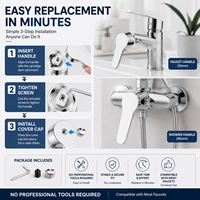 Robinet à poignée unique à installation facile, compatible 35mm 40mm, pour toilettes, salle de bain, cuisine, douche, pièce de rechange, vente en gros
