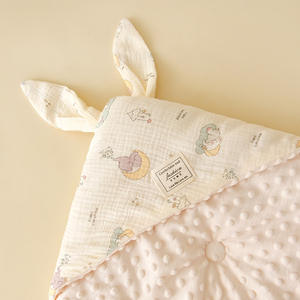 Suministro al por Mayor de Mantas de Muselina de Conejito con Puntos Polares, Manta Suave de Invierno para Envolver Recién Nacidos, Tela de Punto con Relleno de Seda para Regalo - Product Image 3