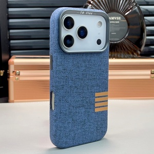 Funda Magnética <span class=keywords><strong>de</strong></span> Lujo para Teléfono, en Tela <span class=keywords><strong>de</strong></span> Lino, para iPhone 17, 12, 13 Pro Max, 17 Air, 14, 15, 16 Plus, con Marco Metálico para la Lente, a Prueba <span class=keywords><strong>de</strong></span> Golpes - Product Image 1