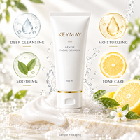 Pembersih Wajah Vitamin C Asam Hialuronat Ceramide Melembapkan Menenangkan Mencerahkan Label Pribadi OEM ODM Formula Kustom Pabrik