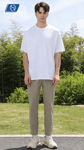 T-shirt Homme 210g Sorona Cool Touch en Soie Glacée Séchage Rapide <span class=keywords><strong>Couleur</strong></span> Unie Ample Décontracté Respirant Léger Manches Courtes - Product Image 3