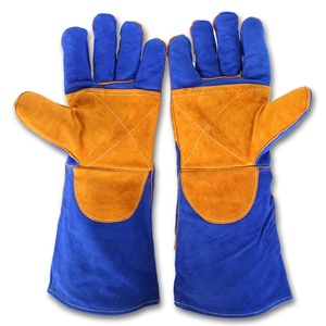 लंबी आस्तीन गर्मी प्रतिरोधी गाय विभाजन चमड़े वेल्डिंग दस्ताने - Product Image 2