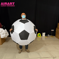 Costume de ballon de football gonflable pour événements, maillot de foot du fabricant, costume de mascotte de football gonflable pour fête