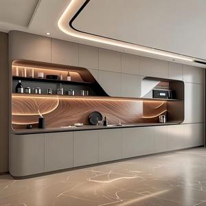 Credenza Ecologica con Bordi Arrotondati <span class=keywords><strong>e</strong></span> Telaio Anti-Ribaltamento, Scomparti Multipli per Sale da Pranzo Familiari <span class=keywords><strong>e</strong></span> Bambini - Product Image 2
