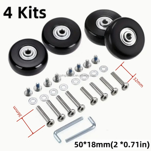 Bộ bánh xe thay thế 4018 5018mm cho vali, bánh xe đơn tháo rời, bộ bánh xe vali, bánh xe cao su, bánh xe trượt - Product Image 6