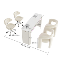 Équipement Professionnel de Salon de Beauté en Métal, Ensemble de Table Manucure, Bureau à Manucure avec Chaises