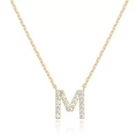 Collar con Inicial Personalizada, Plata de Ley S925, Chapado en Oro de 18K, Colgante con 26 Letras de la A a la Z, Joyería Minimalista con Circonitas, Regalo