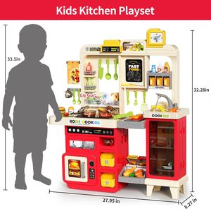 Ensemble de cuisine pour enfants EPT <span class=keywords><strong>3</strong></span> en <span class=keywords><strong>1</strong></span>, cuisinière, grill, évier, son, lumière, vapeur, jouet de simulation pour tout-petits - Product Image 5