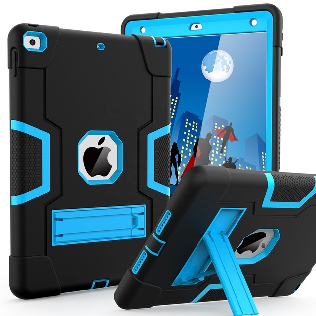 Anti-shock Silicone PC Childproof Tablet Cases Cover for iPad 9th 8th 7th Gen 10.2 Inch Case with Built in Kickstand