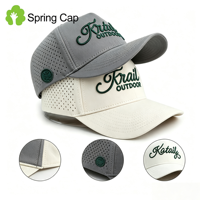 Gorra de Béisbol Impermeable de 5 Paneles en Blanco y Gris para Hombre y Mujer, Gorra de Golf con Corte Láser, Gorras con Logotipo Bordado en 3D