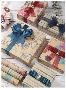 Custom Floral <b>Pattern</b> Kraft Gift Wrapping <b>Paper</b> Sheet 100GSM Eco-Friendly Silicone Coated Double-Sided Digital Printing - Product Image 5