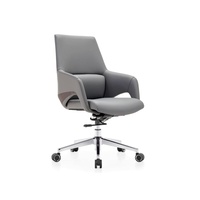 Chaise de bureau de direction moderne blanche à dossier haut avec revêtement en cuir PU, design ergonomique pivotant pour bureau à domicile