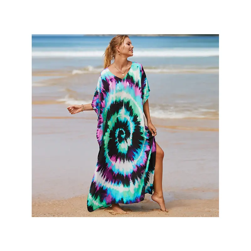 Pakaian renang bikini seksi 2024 jubah pantai sarung pakaian pantai Vestido De Playa pakaian renang wanita grosir iklan layanan OEM sutra kustom