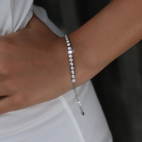 Bracelet tennis en moissanite pour femme, cadeau d'anniversaire, mariage, bal de promo, certificat GRA, bracelets tennis en diamant VVS pour mère/épouse