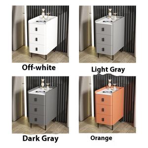 <strong>Mirrored</strong> White <strong>Nightstands</strong> Wood French <strong>Nightstands</strong> Smart <strong>Nightstand</strong> with Wireless Charging - Product Image 2