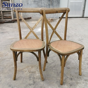 Silla <span class=keywords><strong>de</strong></span> Madera Maciza Apilable con Respaldo Cruzado para Comedor, Bistro, <span class=keywords><strong>Alquiler</strong></span>, Bodas, Venta al por Mayor - Product Image 5