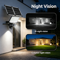 Kamera PTZ Lampu Jalan Tenaga Surya OEM 9MP Eseecloud V380 Pro Nirkabel WiFi 4G SIM AOV dengan 2 atau 3 Lensa untuk Keamanan Rumah dan Luar Ruangan