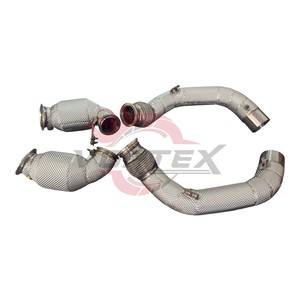 Collecteur d'échappement à haut débit en acier inoxydable Vortex, montage direct pour BMW F95 X5M F96 X6M S63 4.4TT - Product Image 6