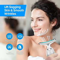 Masseur facial et du cou vibrant 7 couleurs, modes réglables, pour favoriser le raffermissement, rechargeable par USB, cadeau idéal pour femme