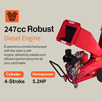Multifunctionele terugloopstart industriële diesel 4-takt 247CC 5.2PK motor met verwijderbare lagers, geschikt voor kleine dennenbomen, bosbouw en houtbewerking