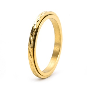 Anillo Antiestrés de Acero Inoxidable con Piedra Natural, Joyería Giratoria con Imanes, Moderno para Estudiantes, Bodas, Compromisos y Fiestas - Product Image 4