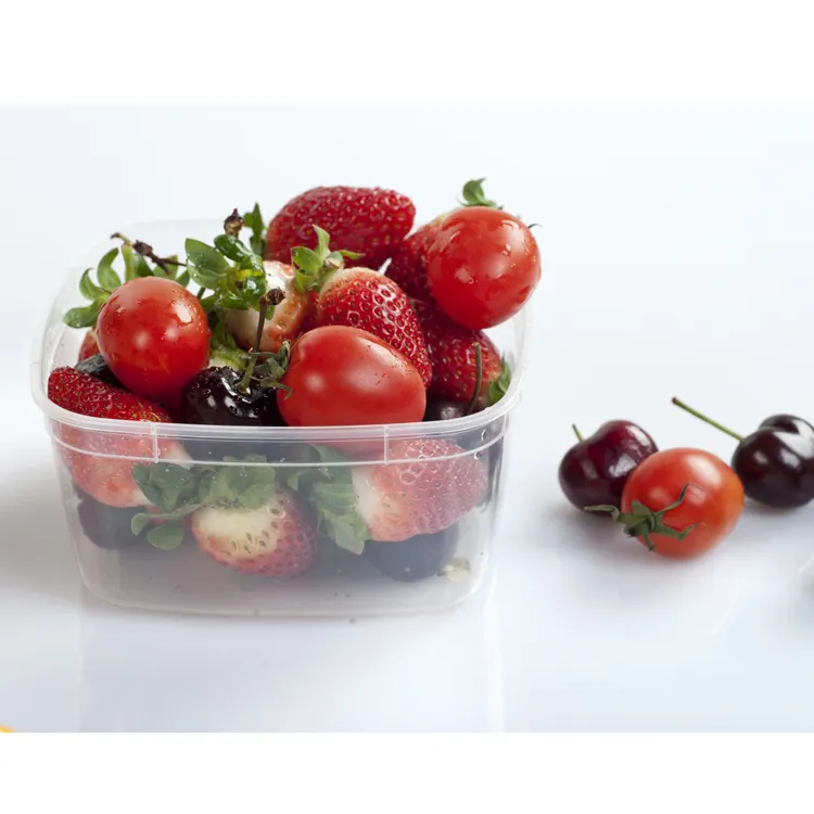 Недорогие Одноразовые пластиковые контейнеры для упаковки пищевых продуктов с крышкой для холодильника 300 г, сделано в Китае