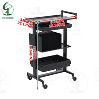 Chariot de Salon en Acier Inoxydable Jincheng avec 4 Tiroirs, Meuble de Rangement Mobile pour Coiffure, Porte-Gobelet, Armoire à Outils de Coiffure Mobile