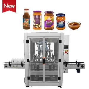Automatic high viscosity liquid curry paste stir-fry sauce bottle jar capping labeling filling machine