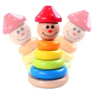 儿童益智玩具木制热不倒翁娃娃Roly-Poly移动摇铃玩具婴儿新生儿儿童礼物卡通木制教育